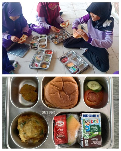 Menu Burger Warnai Pemberian Makan Bergizi Gratis SPPG Tebing Tinggi, Kabupaten Kepulauan Meranti