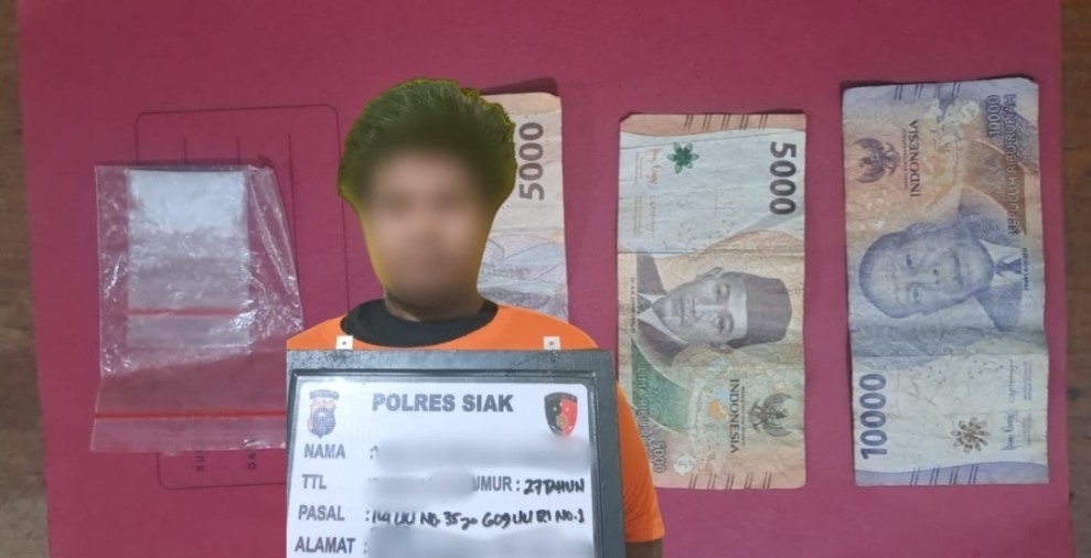Polsek Minas Ungkap Peredaran Sabu, Kurir dengan Barang Bukti 1,73 Gram Diamankan
