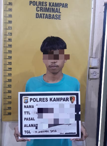 Polres Kampar Tangkap Anak Dibawah Umur di Tambang, Usai Cabuli Pacar 14 Tahun