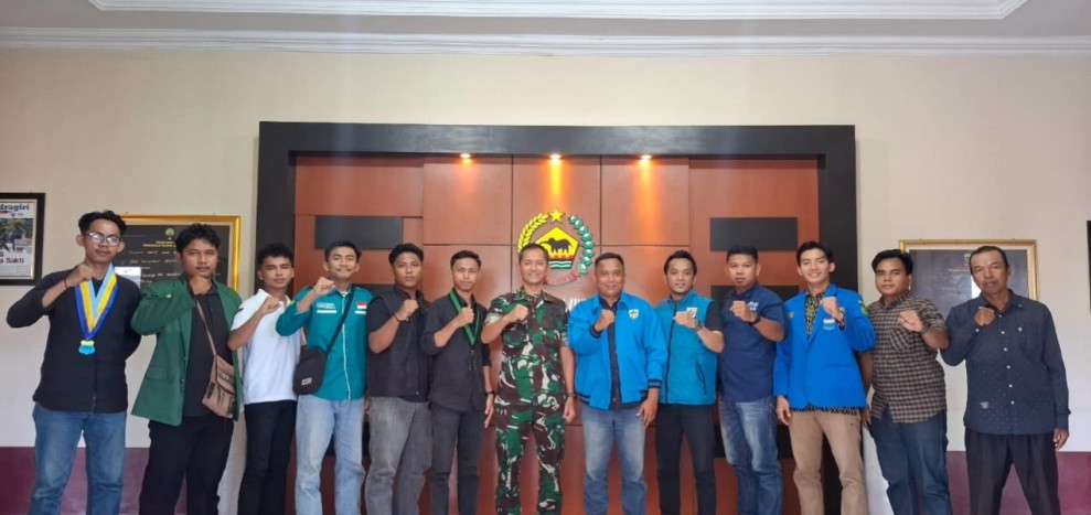 Pererat Silaturahmi, Dandim 0314/Inhil Sambut Hangat Kunjungan KNPI dan Organisasi Pemuda