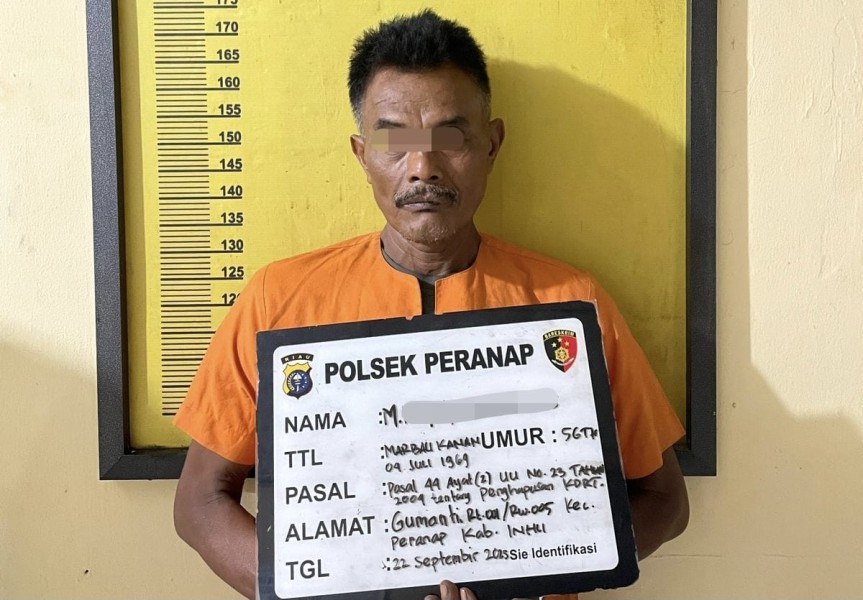 Pelarian Pembakar Istri Terhenti, Polsek Peranap Bekuk Pelaku Dalam Kebun Sawit
