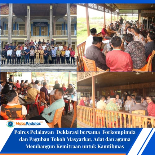 Polres Pelalawan  Deklarasi bersama  Forkompimda dan Paguban Tokoh Masyarkat, Adat dan agama Membangun Kemitraan untuk Kamtibmas