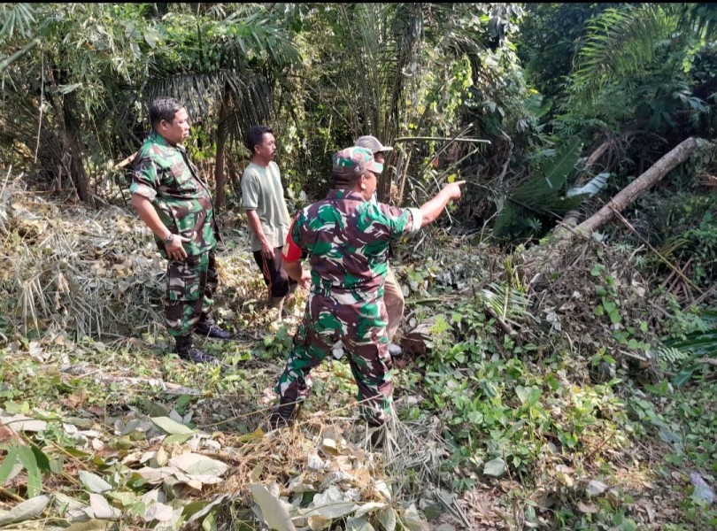 Babinsa Koramil 04/Perawang Peltu Ramli Nasution dan Sertu Venus Luberto Gencar Patroli KARHUTLA, Pastikan Wilayah Aman dari Titik Api