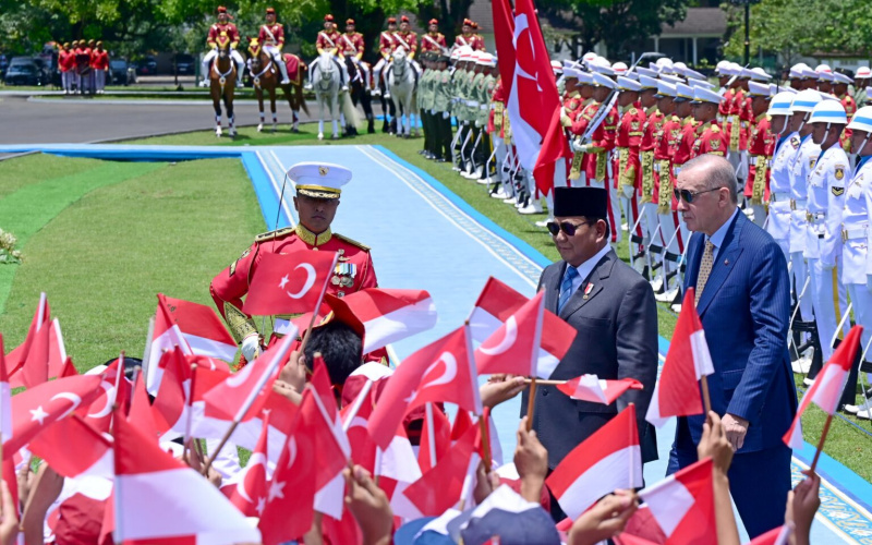 Presiden Prabowo Sambut Presiden Erdogan dalam Upacara Kenegaraan
