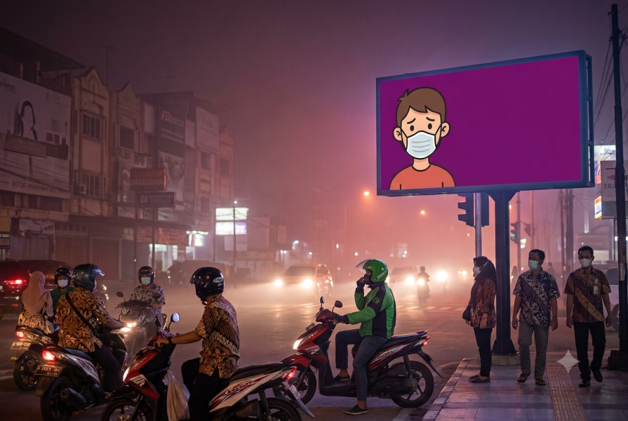 Kualitas Udara Pekanbaru Masih Tidak Sehat, Konsentrasi PM2.5 di level 68 µg/m3