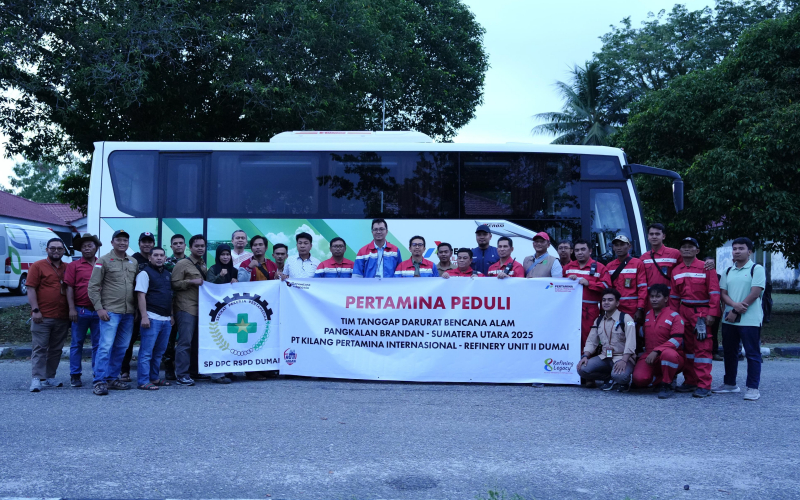 Fast Response, Kilang Pertamina Dumai Kirim Tim Relawan dan Bantuan Logistik untuk Tanggap Darurat Banjir Pangkalan Brandan