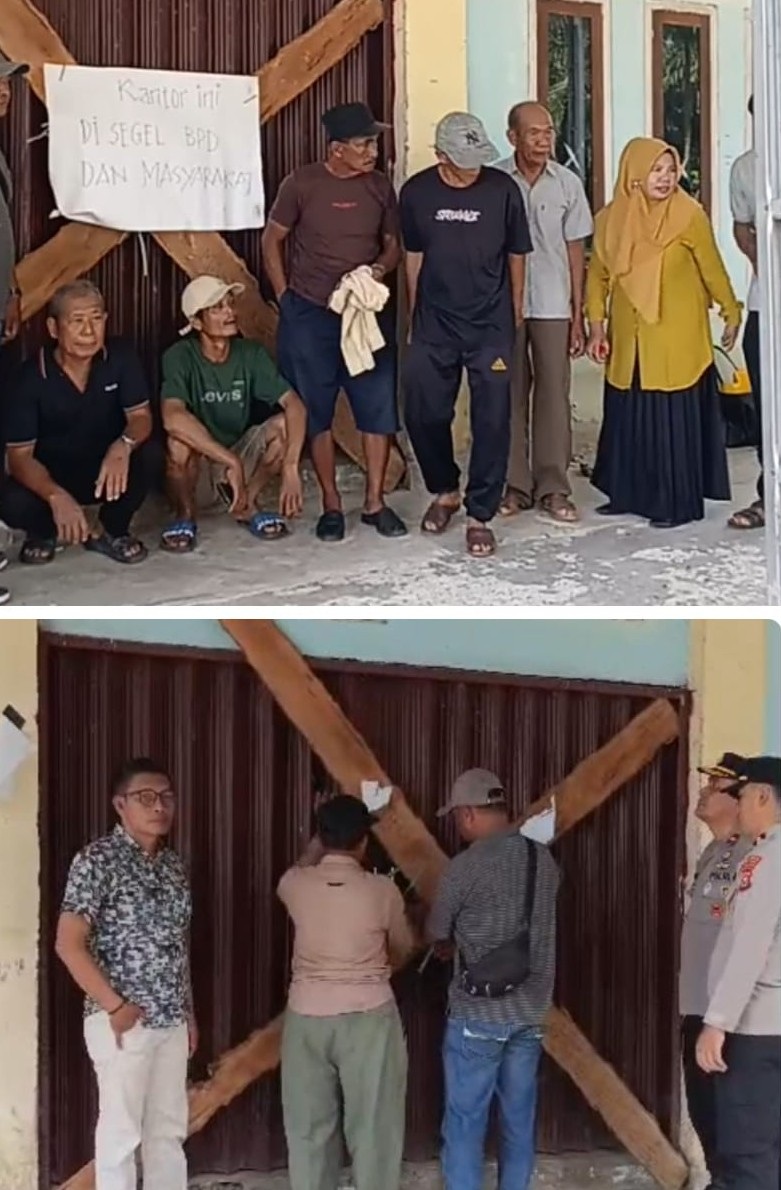 Kades Sudah Dinonaktifkan, Warga Buka Segel Kantor Desa Suka Raja