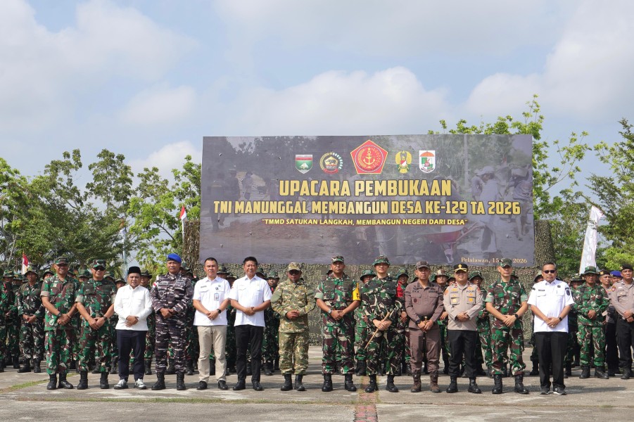 Bupati Zukri Buka Resmi TMMD Ke-129 di Pelalawan, TNI-Polri dan Pemda Bersinergi Bangun Desa Pangkalan Terap
