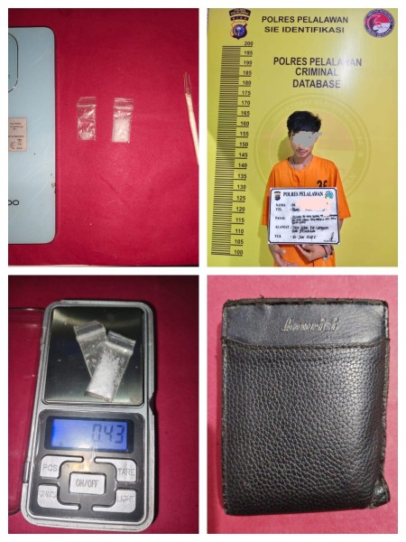 Satresnarkoba Polres Pelalawan Ringkus Pemuda di Segati, Dua Paket Sabu dan Barang Bukti Diamankan