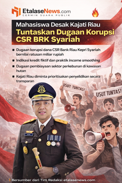 Desakan Menguat, Mahasiswa Minta Kajati Riau Tuntaskan Dugaan Korupsi CSR BRK Syariah