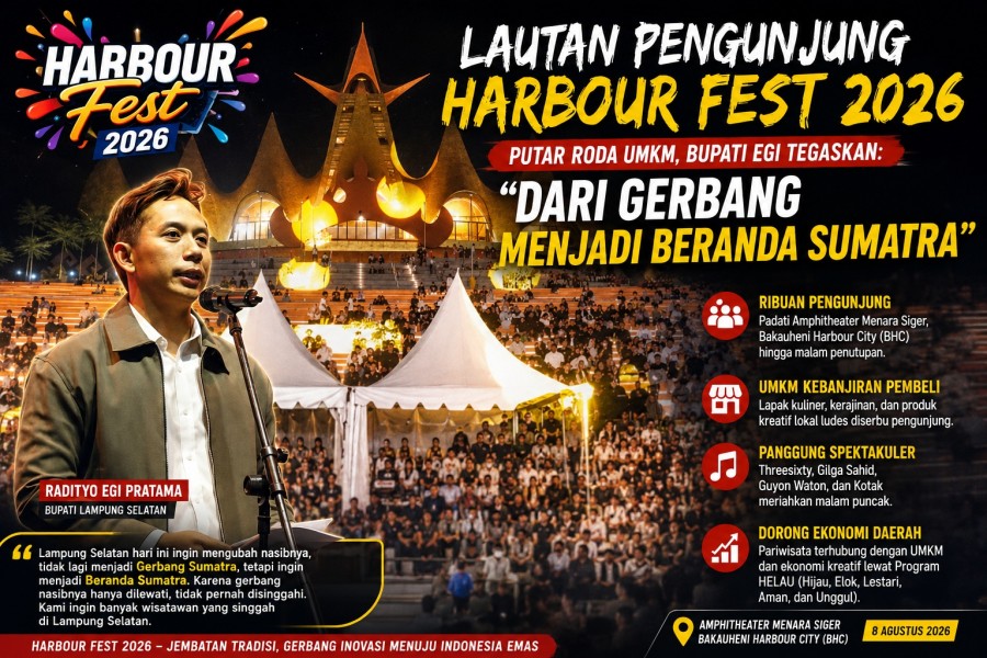 Lautan Pengunjung Harbour Fest 2026, UMKM Diserbu: Egi Ingin Lampung Selatan Jadi Beranda Sumatra