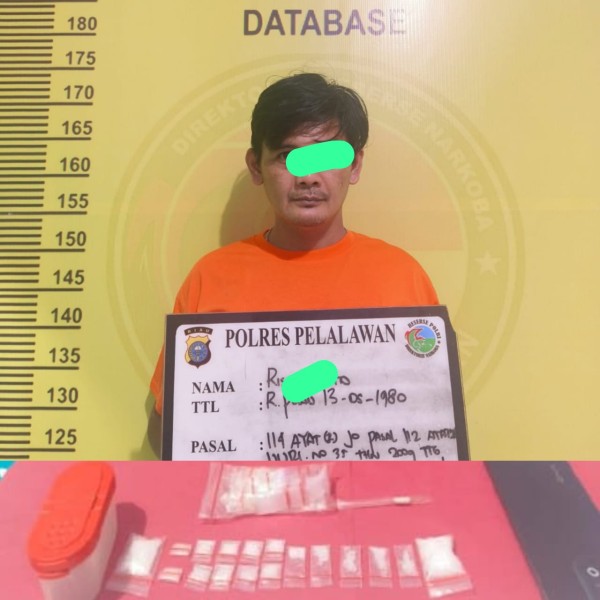 Polres Pelalawan Gerebek Sarang Narkoba di Pangkalan Lesung, 17 Paket Sabu Diamankan