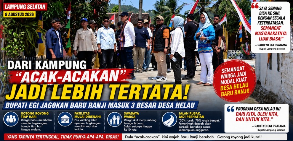 Dari Kampung “Acak-acakan” Jadi Rapi, Bupati Egi Jagokan Baru Ranji Masuk 3 Besar Desa Helau