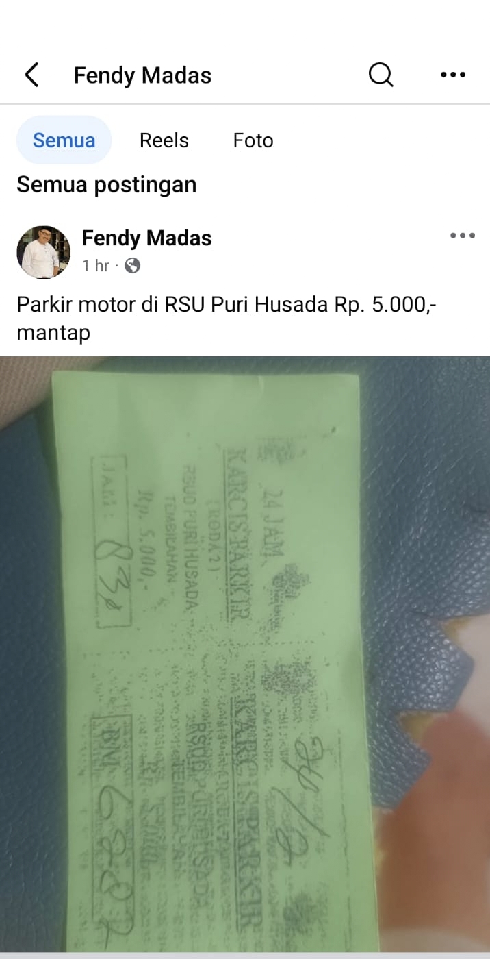 Parkir Motor di RSUD Puri Husada Dipatok Rp5.000, Warga Soroti Tarif