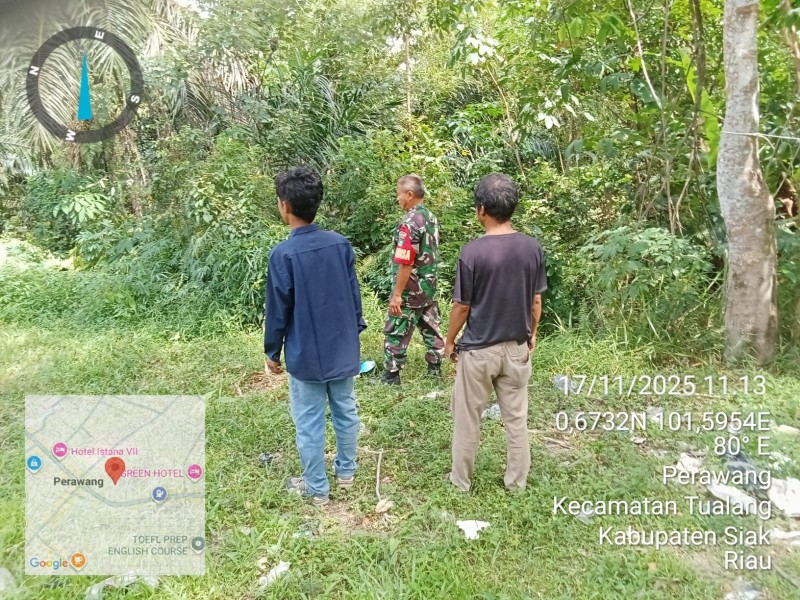 Babinsa Koramil 04/Perawang Gelar Patroli Karhutla, Tidak Ditemukan Titik Api