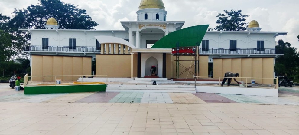 Astaka Utama MTQ Rohil XX Hampir Selesai, Pekerjaan Masuki Tahap Finishing