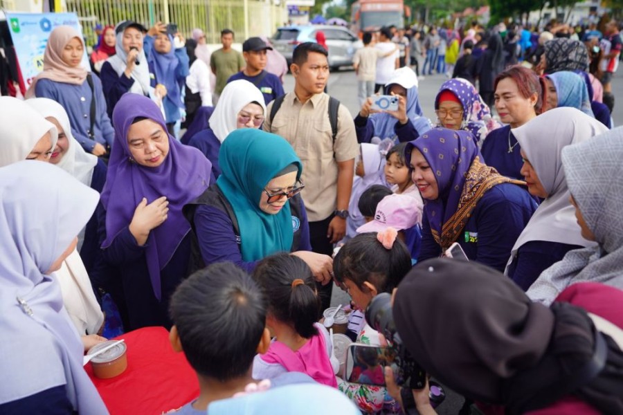 PKK Riau Gelar Senam & Sosialisasi di CFD Sudirman, Ajak Warga Tingkatkan Konsumsi Ikan