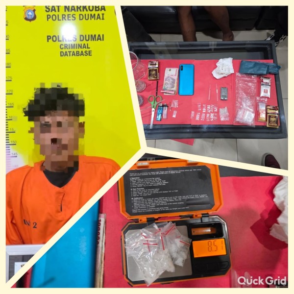 Polsek Bukit Kapur Ringkus Pengedar Sabu di Gurun Panjang, 13 Paket Narkoba Disita
