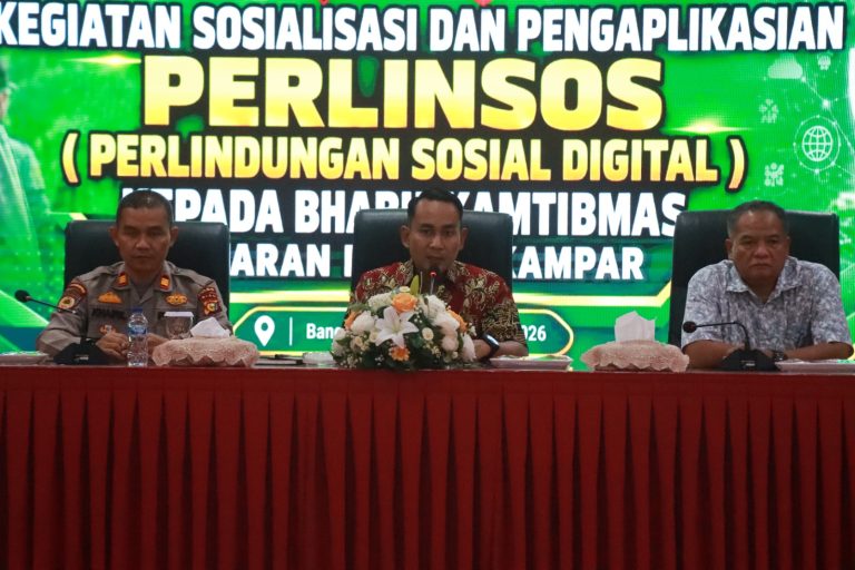 Perkuat Jangkauan Bantuan Sosial, Polres Kampar Sosialisasikan PERLINSOS Digital kepada Bhabinkamtibmas
