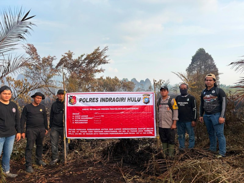 Buang Puntung Rokok Sembarangan, Pelangsir Sawit Ditangkap Usai Picu Kebakaran 5 Hektare Lahan di Inhu