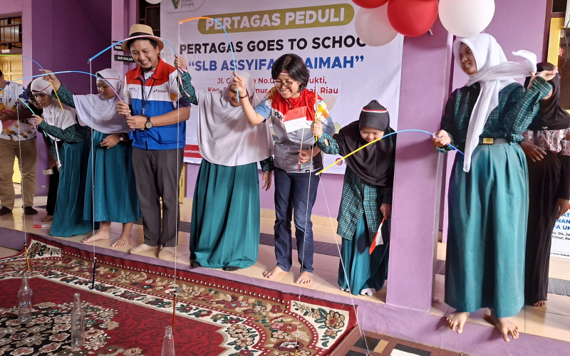 Rayakan Kemerdekaan di SLB Dumai, Pertagas Bersama Anak Berkebutuhan Khusus Tebar Semangat Kesetaraan