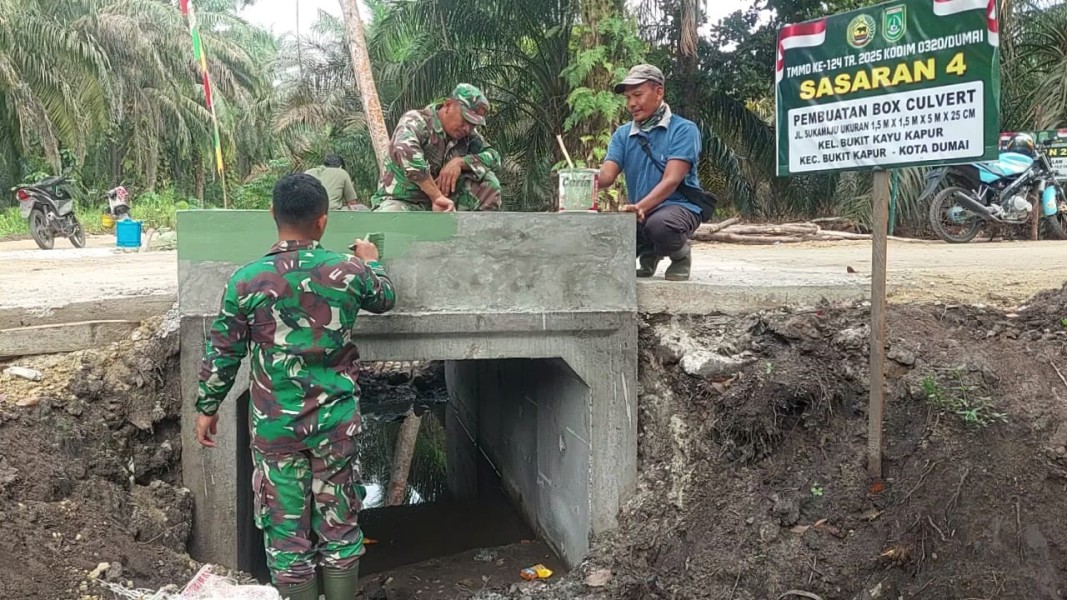 Jalur Utama Kembali Terbuka, Warga Bukit Kayu Kapur Apresiasi TMMD Kodim Dumai