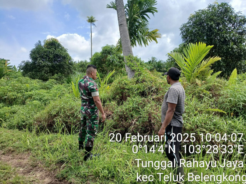 Babinsa Koramil 06/Kateman Patroli Karhutla di Desa Tunggal Rahayu Jaya