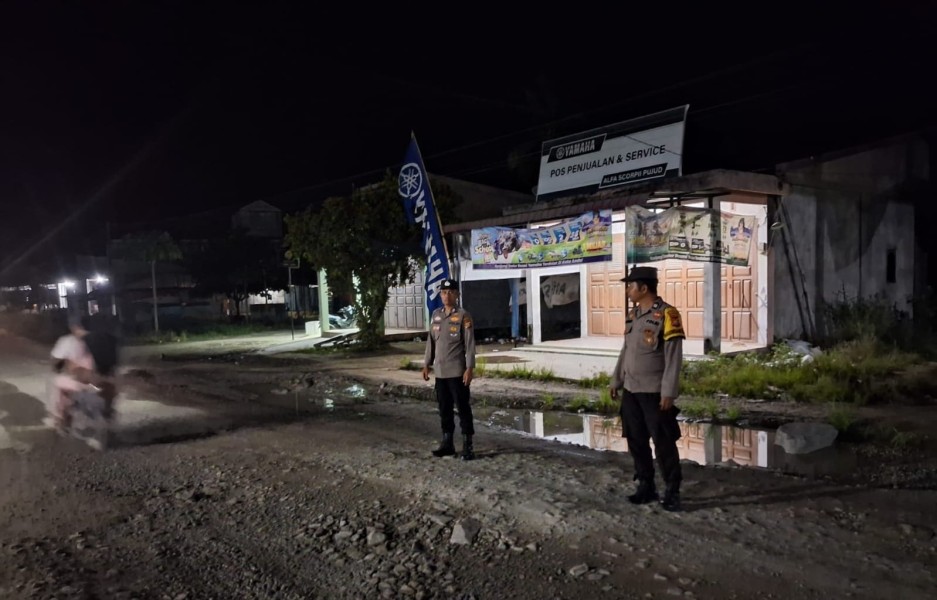 Patroli Malam Polsek Pujud Sasar Sejumlah Titik Rawan, Cegah C3 dan Jaga Kamtibmas