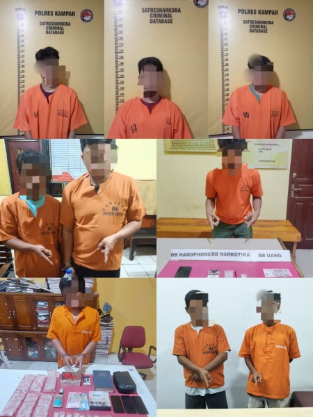 KAMPAR BERSIH, HARGA MATI! Polres Kampar Tunjukkan Taring, 9 Pelaku Narkoba Dicokok, Jaringan Narkoba Hancur Lebur!