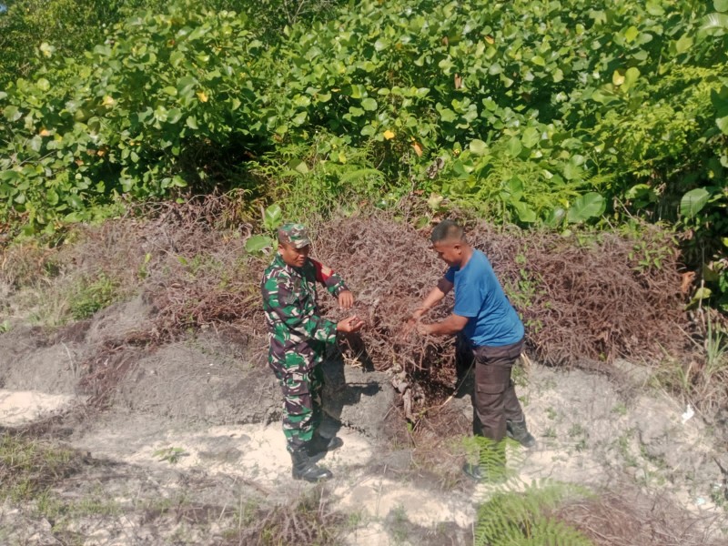 Babinsa Sertu Sugiarto Patroli Karhutla di Kampung Rantau Bertuah, Pastikan Wilayah Aman dari Titik Api