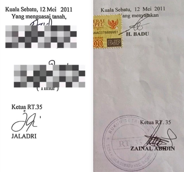 Kecamatan Batang Tuaka Buka Tabir Surat Tanah Parit 19 Kuala Sebatu