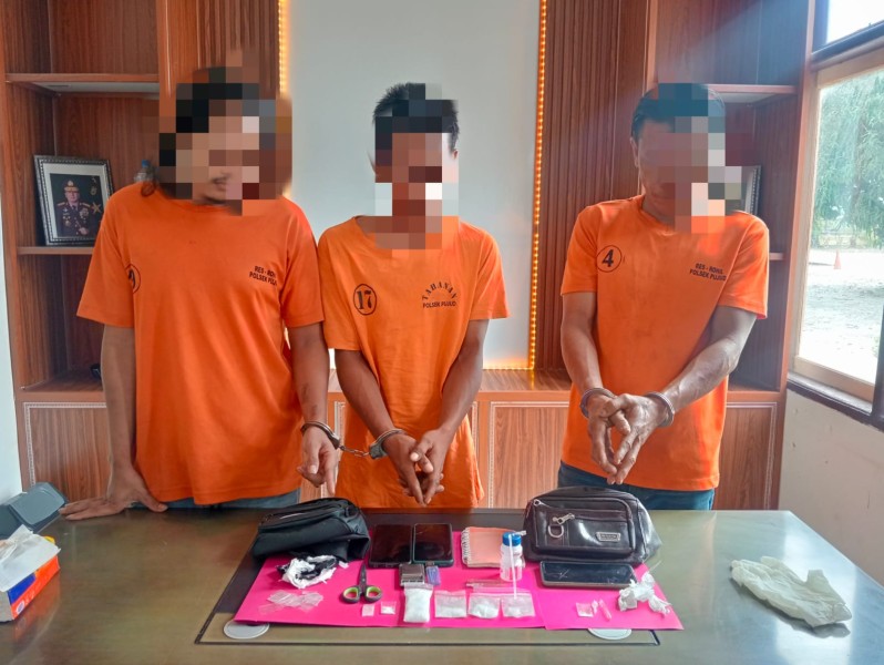 Wow!Polsek Pujud Ungkap Peredaran Sabu 40 Gram, Tiga Orang Ditangkap
