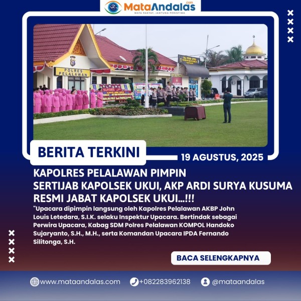 Polres Pelalawan Gelar Sertijab Kapolsek Ukui, Tugas Baru Menanti AKP Ardi Surya Kusuma