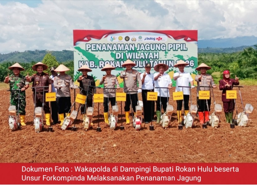 Sambut Wakapolda Riau di Penanaman Jagung Pipil, Bupati Anton Tegaskan Komitmen Ketahanan Pangan