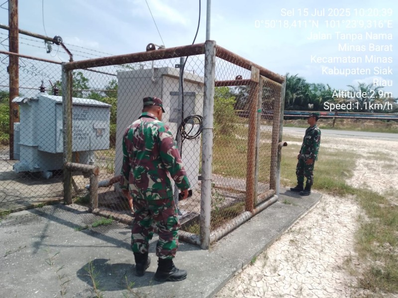 Babinsa Koramil 03/Minas Laksanakan Patroli Penguatan Binter di Area SKK Migas PT. PHR