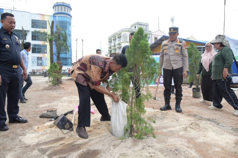 Bupati Bengkalis Tanam Pohon Cemara, Dorong Kesadaran Kolektif Jaga Lingkungan