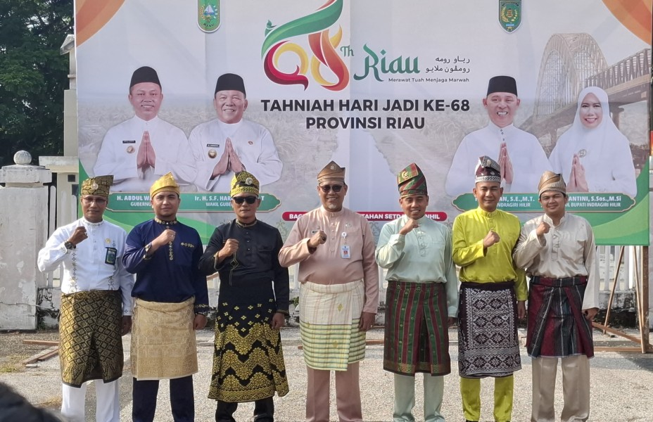 Dandim 0314/Inhil Hadiri Upacara Peringatan Hari Jadi Provinsi Riau ke-68