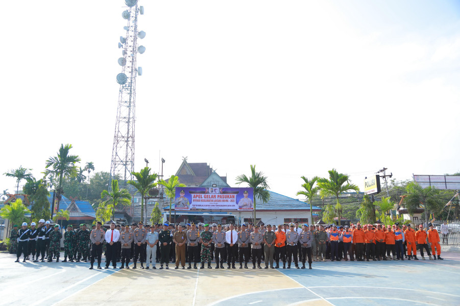 Personel Kodim 0314/Inhil Ikuti Apel Gelar Pasukan Operasi Keselamatan Lancang Kuning 2025