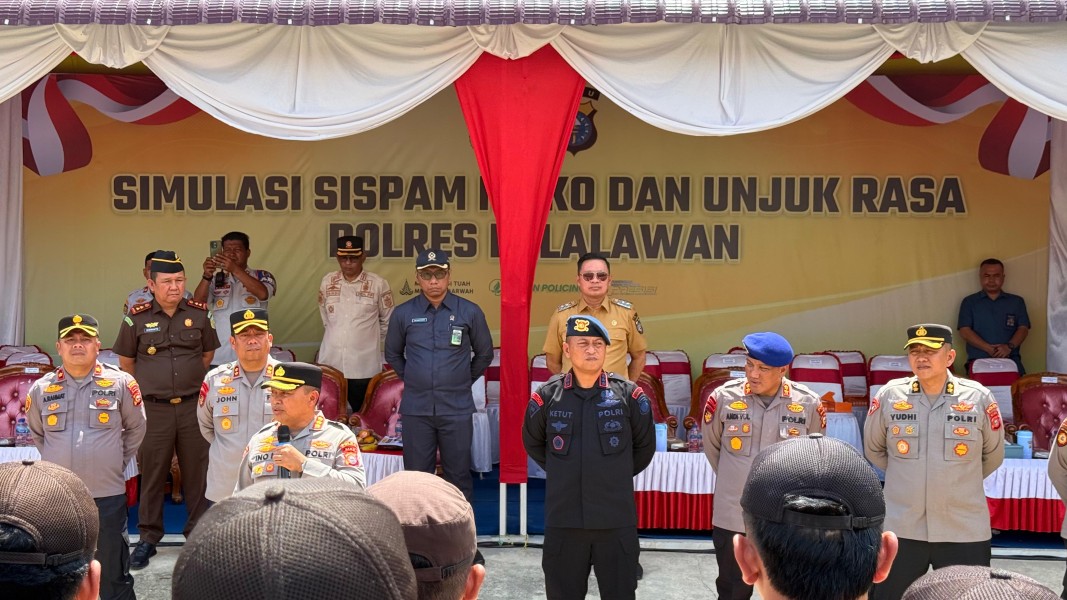 Wabup Hadiri Penilaian Simulasi Sispam Mako dan Sispam Unras Polres Pelalawan