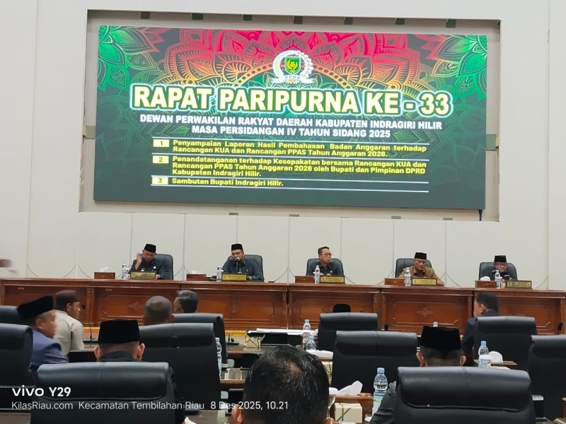 Paripurna DPRD Inhil Sepakati Penundaan Rancangan KUA-PPAS 2026