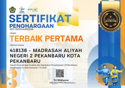 Tak Hanya Panen Prestasi Murid! MAN 2 Kota Pekanbaru Sabet Terbaik Pertama Treasury Awards KPPN
