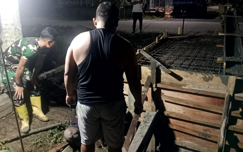 Kodim 0320/Dumai Terus Dorong Pembangunan Dua Jembatan Beton di Sungai Sembilan