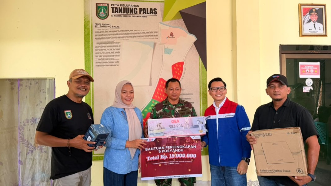 Pertamina Patra Niaga Kilang Dumai Salurkan Bantuan Sarana Prasarana Kesehatan untuk 5 Posyandu di Wilayah Ring 1