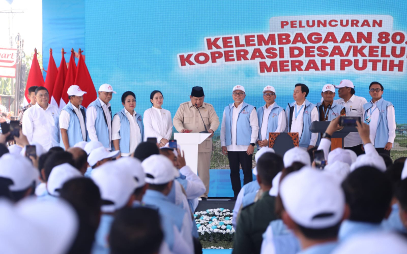 Mendagri Dampingi Presiden Prabowo Luncurkan Kelembagaan 80.000 Kopdes Merah Putih