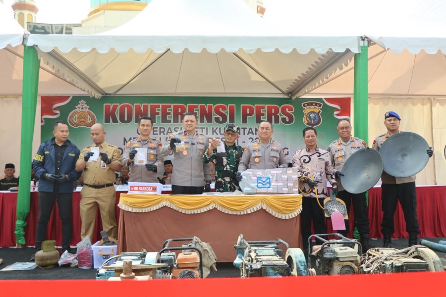 Operasi PETI Kuantan Merah Putih Presisi, Polda Riau Bongkar Jaringan hingga Pemodal dan Amankan Rp972,8 Juta