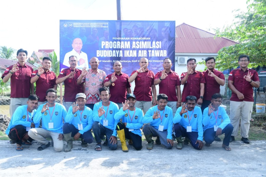 Lapas Bengkalis Latih Warga Binaan Budidaya Ikan Patin, Gandeng Dinas Perikanan dan Pemdes Senggoro