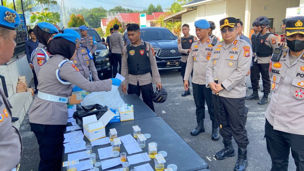 Gaktibin Subbid Provos Bid Propam Polda Riau di Meranti: Cek Urine, Senpi dan Penampilan Personel