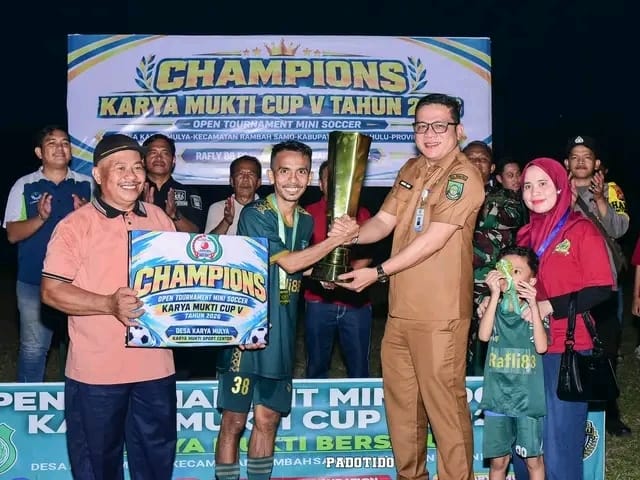 Rafly 88 FC Juara Karya Mukti Cup V 2026, Kadisdikpora Rohul: Olahraga Perkuat Silaturahmi dan Sportivitas