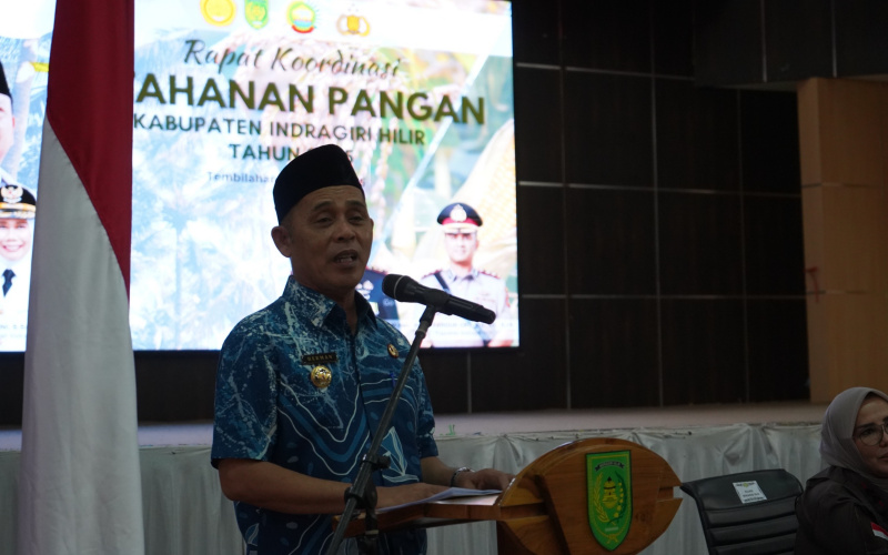Bupati Herman Hadiri Rapat Koordinasi Ketahanan Pangan Kabupaten Indragiri Hilir Tahun 2025