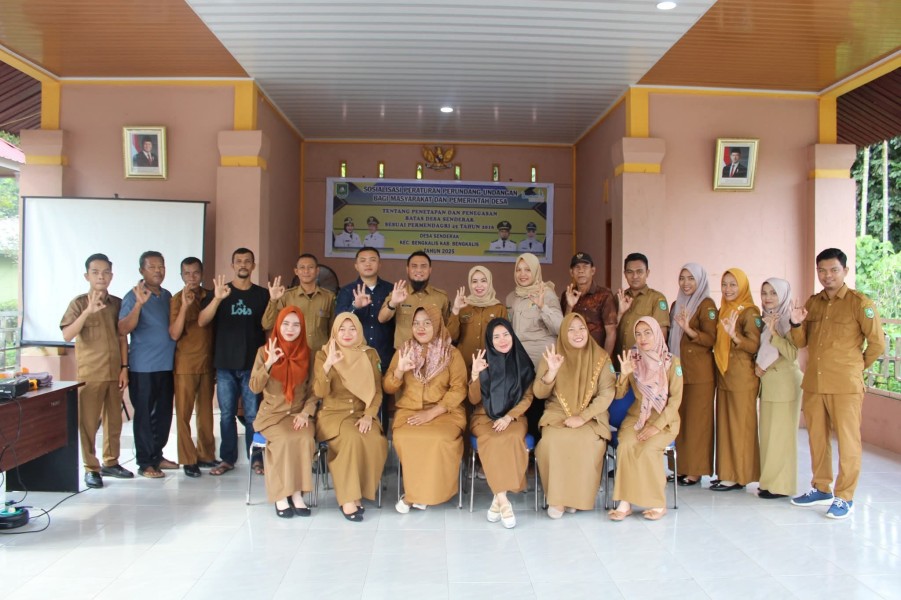 Pemdes Senderak Sosialisasikan Penegasan Batas Desa Berdasarkan Permendagri 45 Tahun 2016